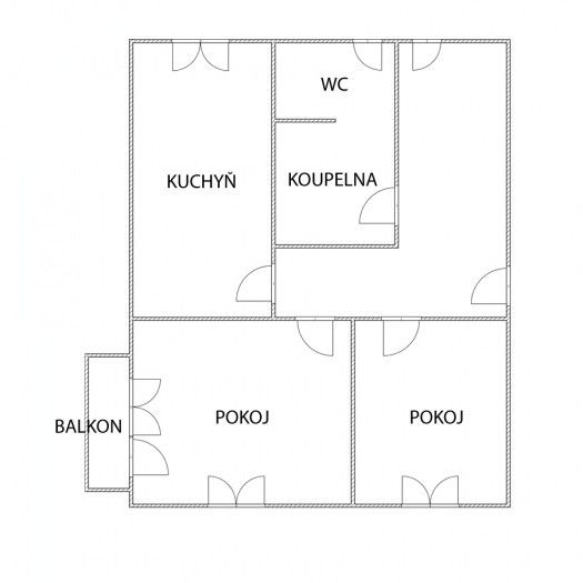 Pronájem, Byt 2+1, Chomutov