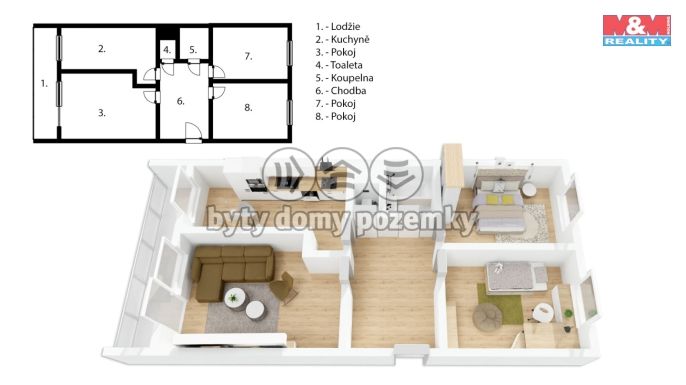 Prodej, Byt 3+1, Praha