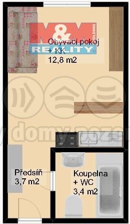 Pronájem, Byt 1+kk, Praha