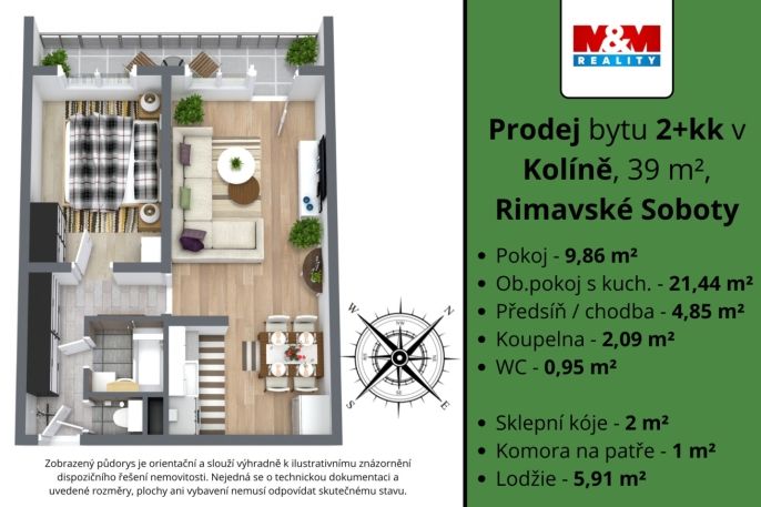 Prodej, Byt 2+kk, Kolín