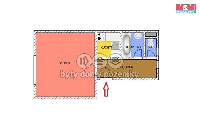 Prodej, Byt 1+kk, Čáslav