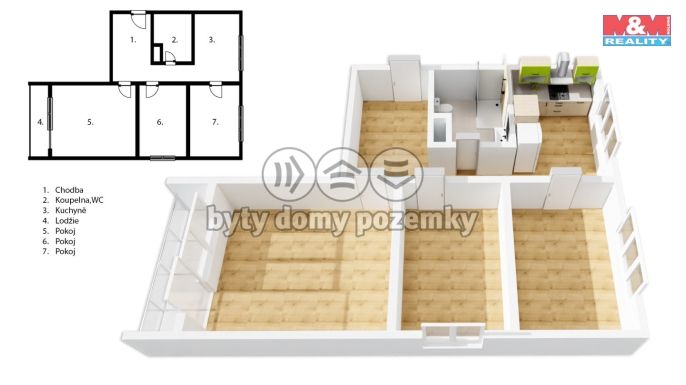 Prodej, Byt 3+1, Dobkovice