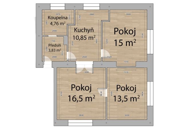 Prodej, Byt 3+1, Poběžovice