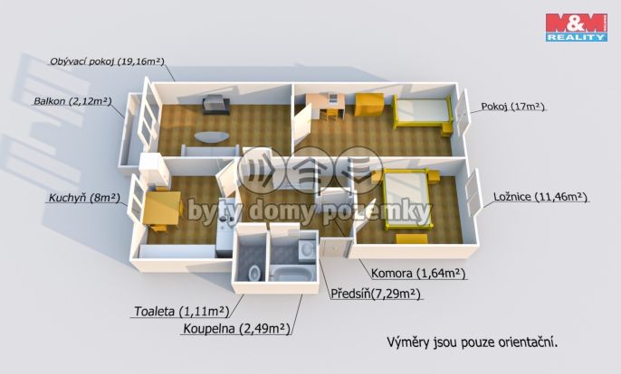 Prodej, Byt 3+1, Tlučná