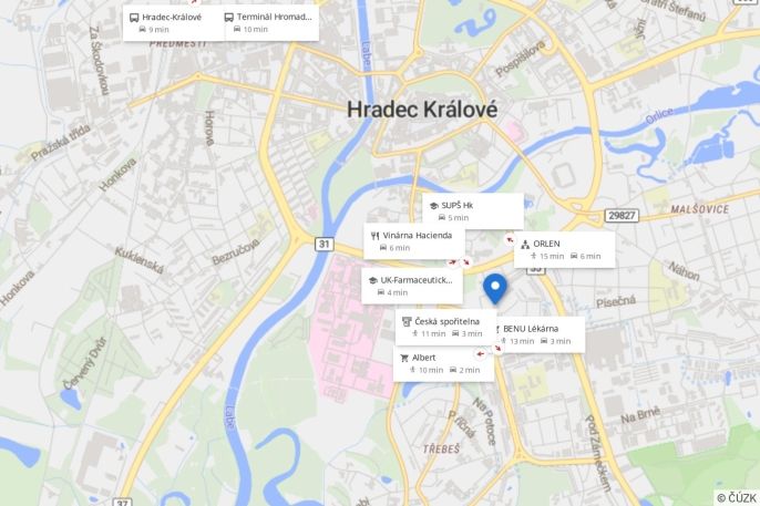 Pronájem, Byt 2+kk, Hradec Králové