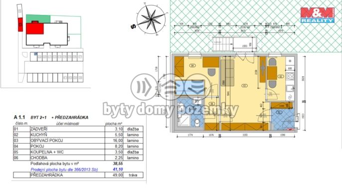 Prodej, Byt 2+1, Dačice