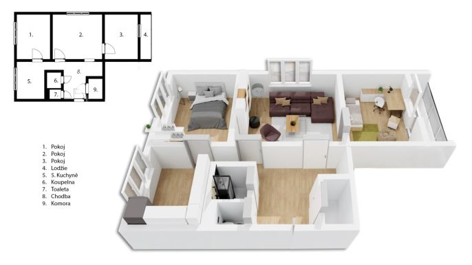 Prodej, Byt 3+1, Pardubice