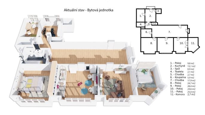 Prodej, Byt 5+1 a větší, Praha