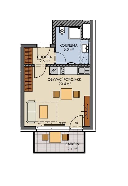 Prodej, Byt 1+kk, Praha