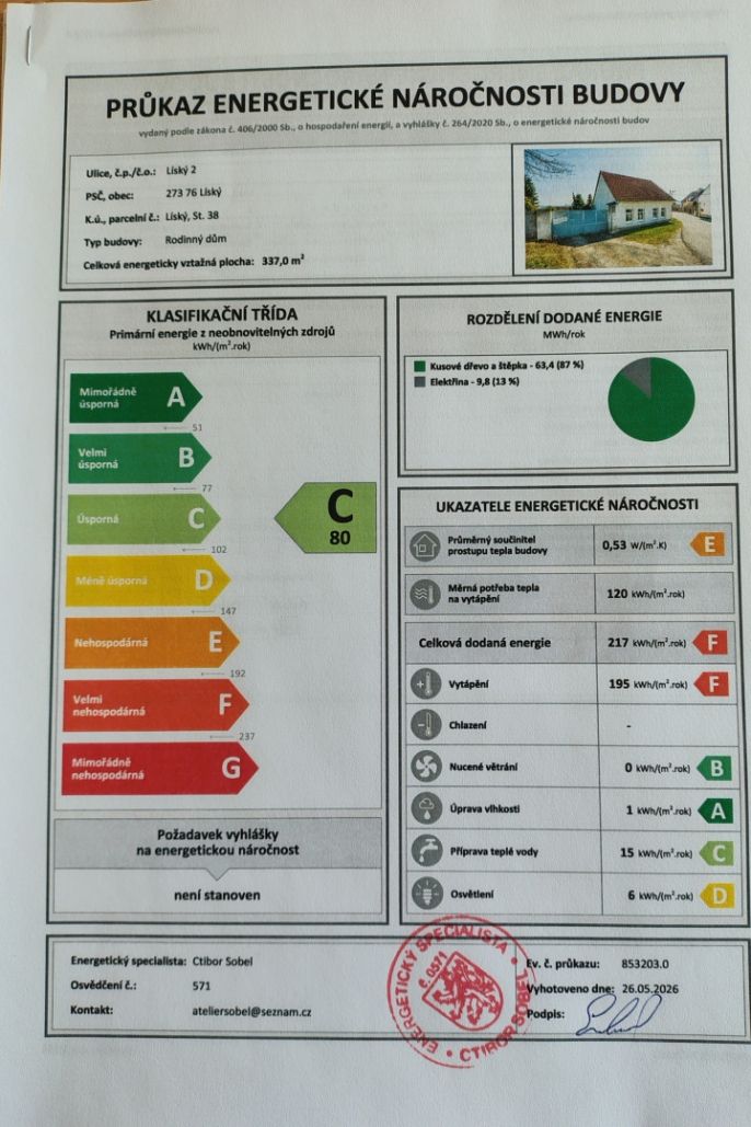 Prodej, Rodinný dům, Líský