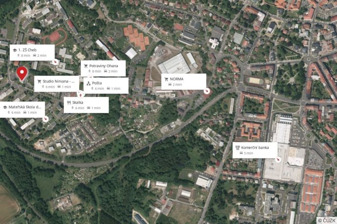 Pronájem, Byt 3+1, Cheb