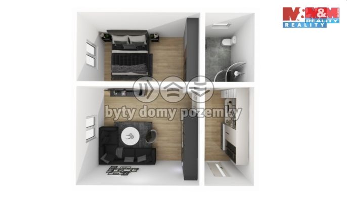 Pronájem, Byt 2+kk, Radnice