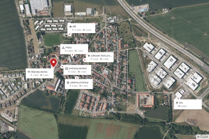 Pronájem, Byt 1+kk, Jinočany