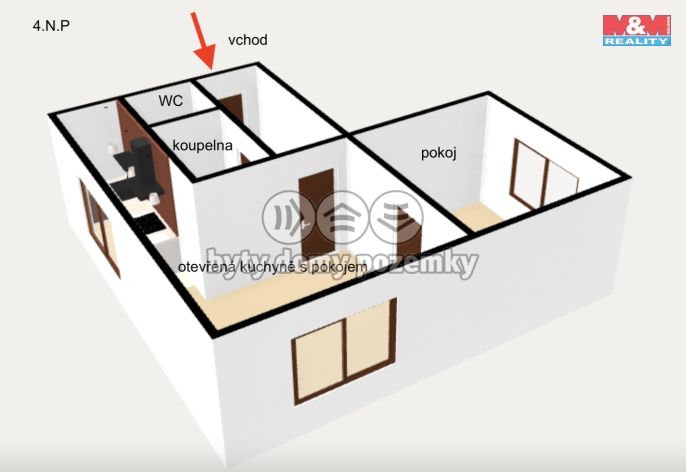 Pronájem, Byt 2+kk, Meziměstí