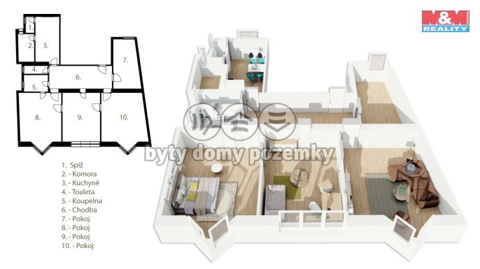 Pronájem, Byt 4+1, Český Těšín