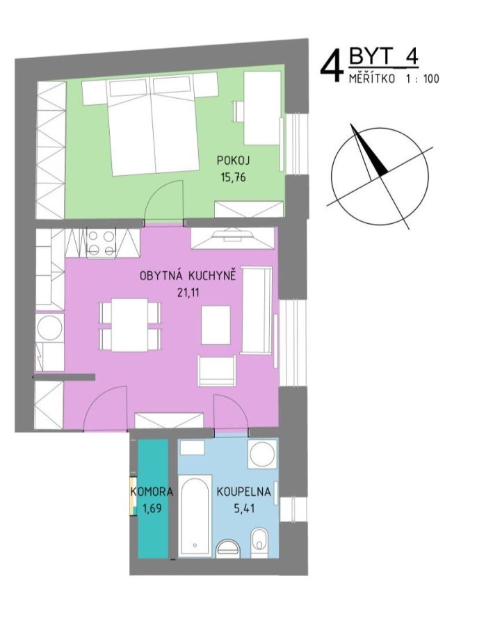 Pronájem, Byt 2+kk, Česká Třebová