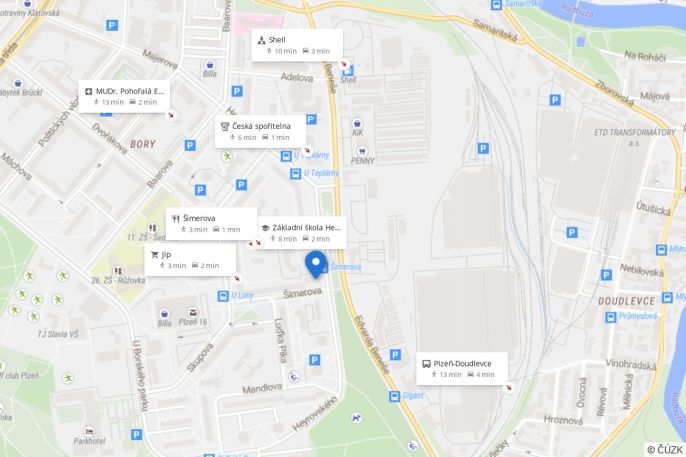 Pronájem, Byt 1+kk, Plzeň