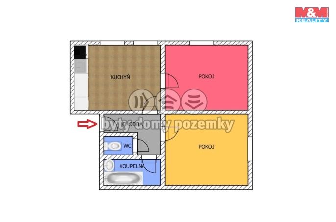 Pronájem, Byt 3+kk, Ronov nad Doubravou