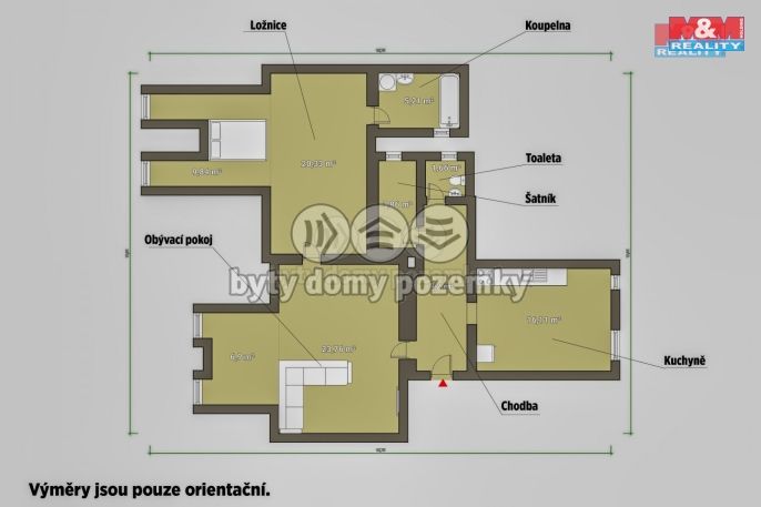 Prodej, Byt 2+1, Cheb