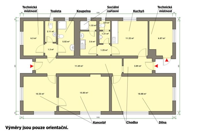Pronájem, Kancelářský prostor, Trstěnice