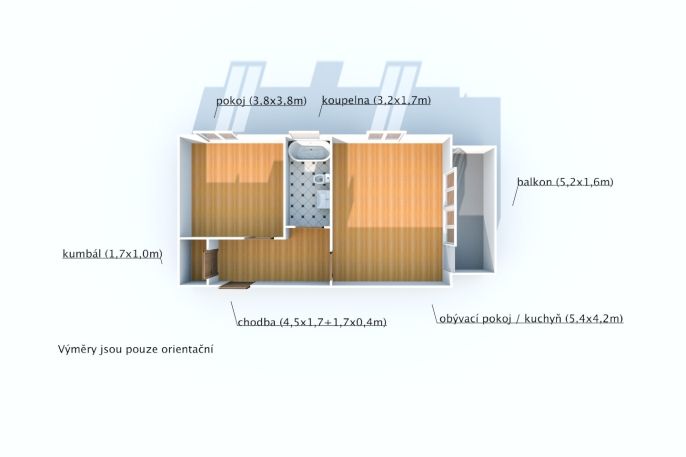 Pronájem, Byt 2+kk, Dobřany