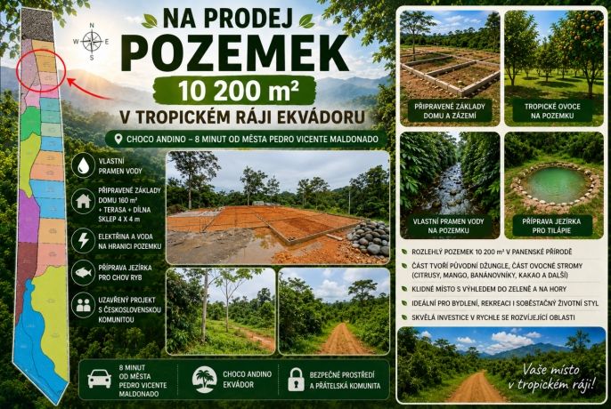 Prodej, Pozemek k bydlení, Pedro Vicente Maldonado