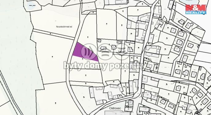 Prodej, Pozemek k bydlení, Ostrovec
