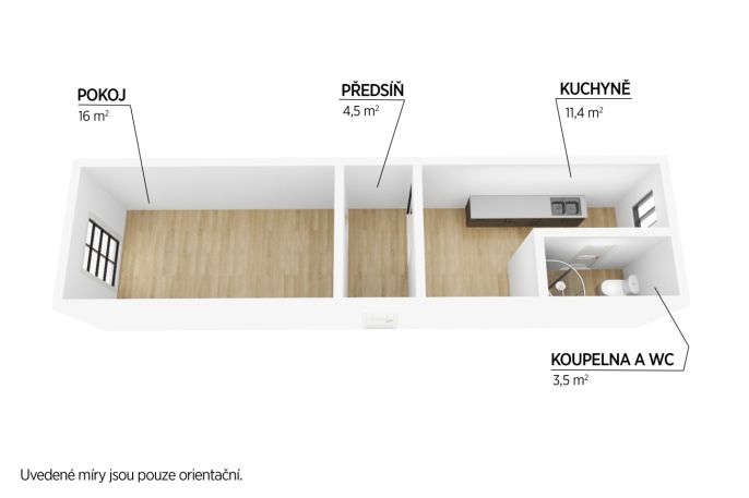 Pronájem, Byt 1+1, Plzeň