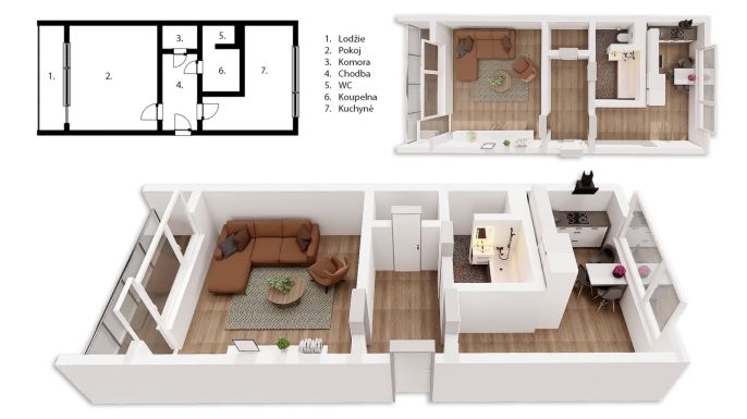 Prodej, Byt 1+1, Kralupy nad Vltavou
