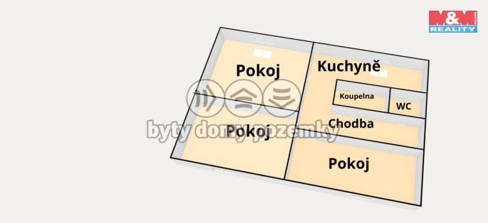 Prodej, Byt 3+1, Dešná