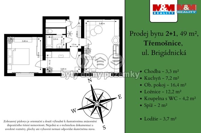 Prodej, Byt 2+1, Třemošnice