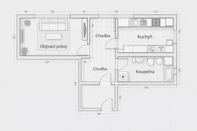 Pronájem, Byt 1+1, Žatec