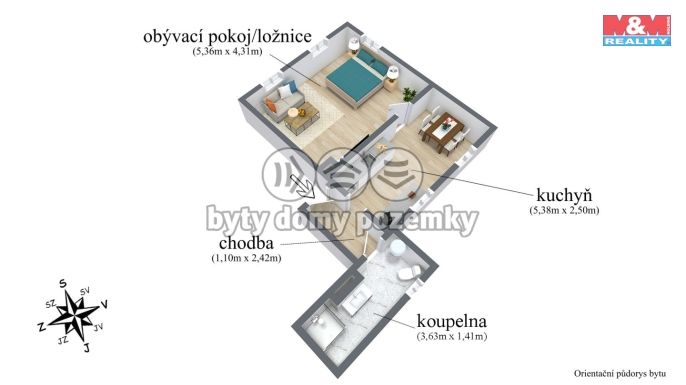 Prodej, Byt 1+1, Benešov nad Ploučnicí