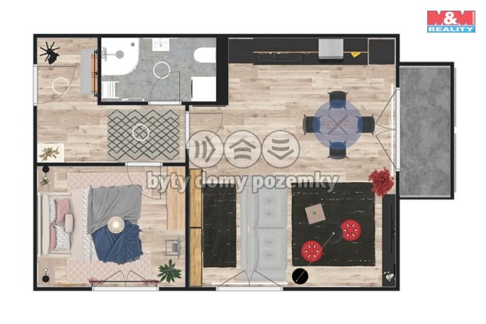 Prodej, Byt 2+kk, Žleby