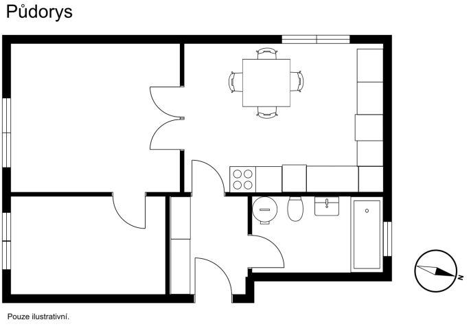 Pronájem, Byt 2+1, Zlín