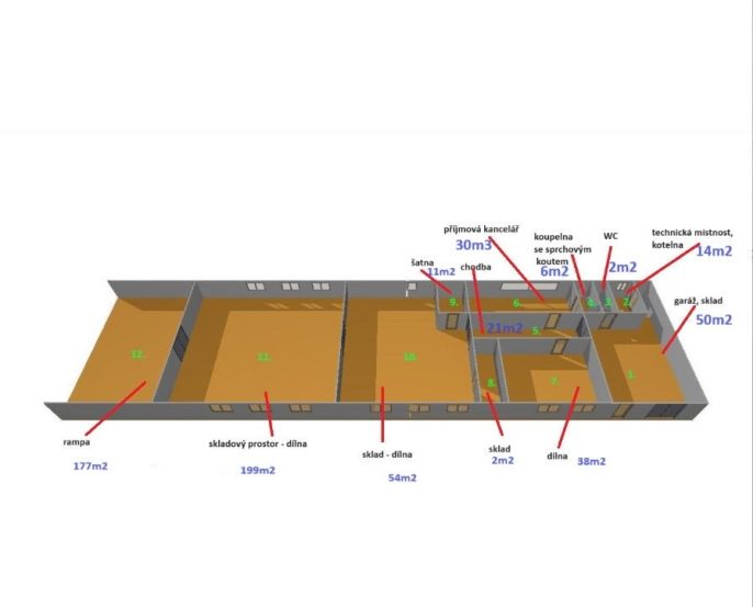Pronájem, Sklad, Zubčice
