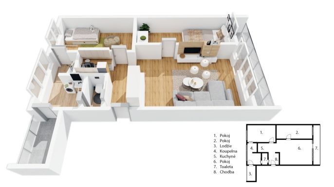 Prodej, Byt 3+kk, Pardubice