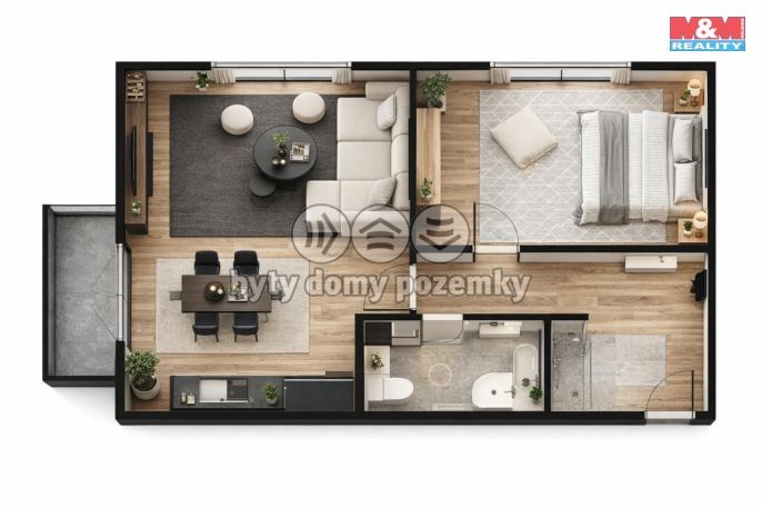 Prodej, Byt 2+kk, Žleby