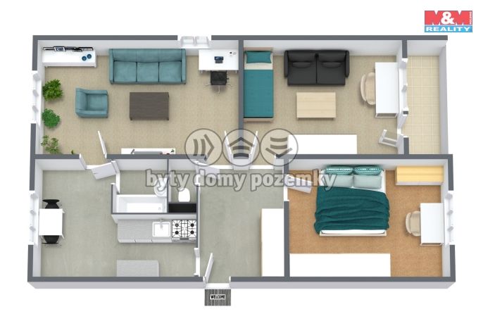 Prodej, Byt 3+1, Krajková