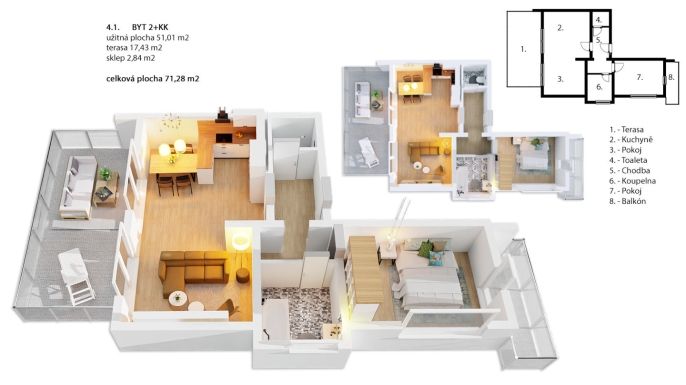 Prodej, Byt 2+kk, Mladá Boleslav