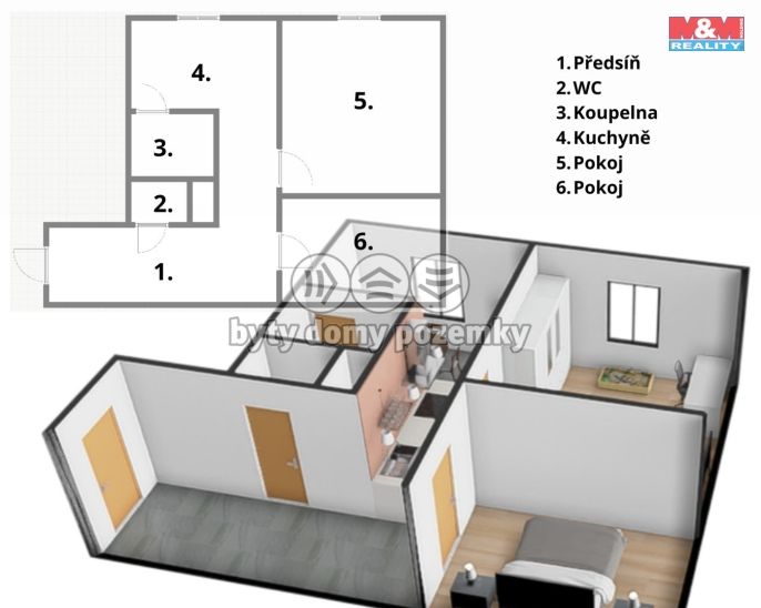 Prodej, Byt 1+1, Vimperk