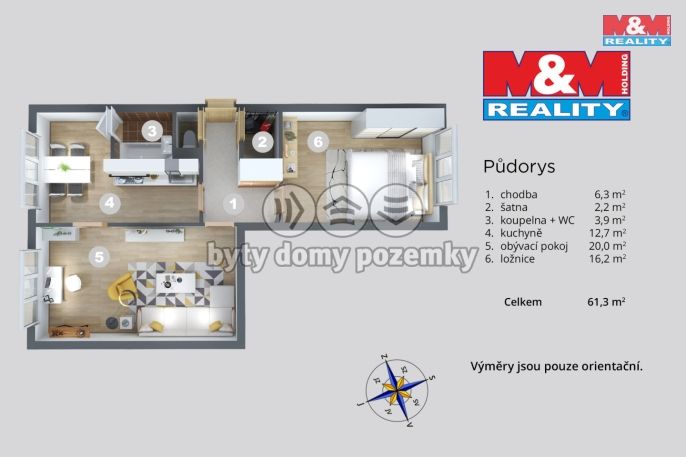 Pronájem, Byt 2+1, Ústí nad Labem