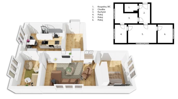 Prodej, Byt 3+1, Veselí nad Lužnicí