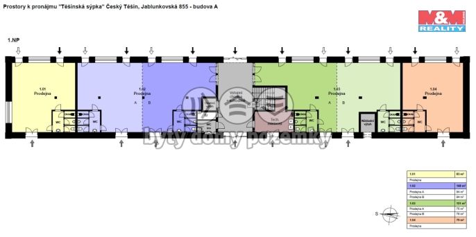 Pronájem, Obchod a služby, Český Těšín