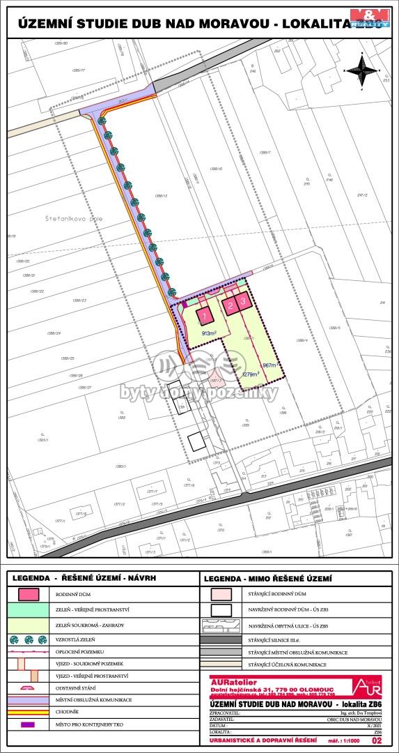 Prodej, Pozemek k bydlení, Dub nad Moravou