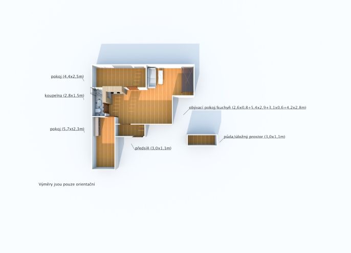 Pronájem, Byt 3+kk, Plzeň