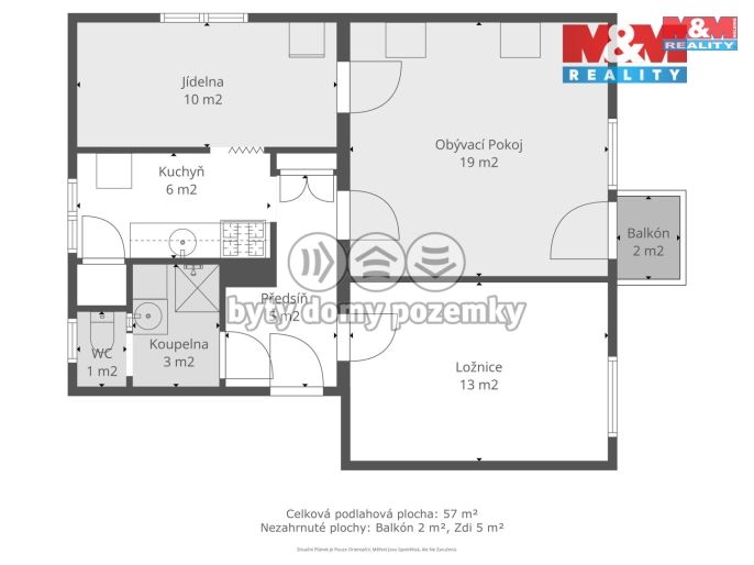 Pronájem, Byt 3+1, Jesenice