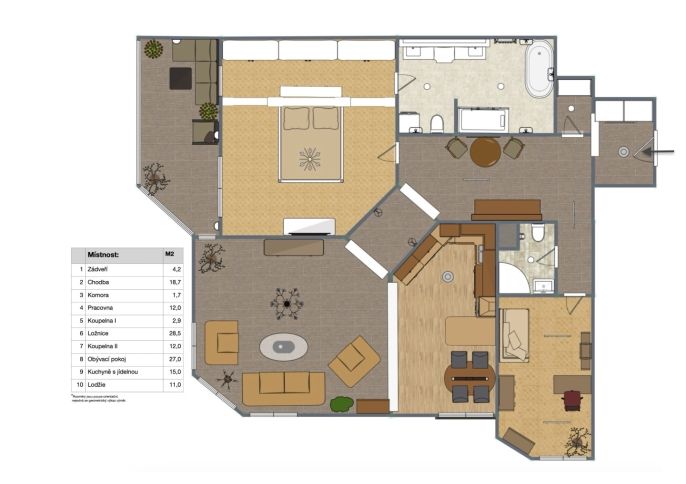 Pronájem, Byt 3+kk, Praha