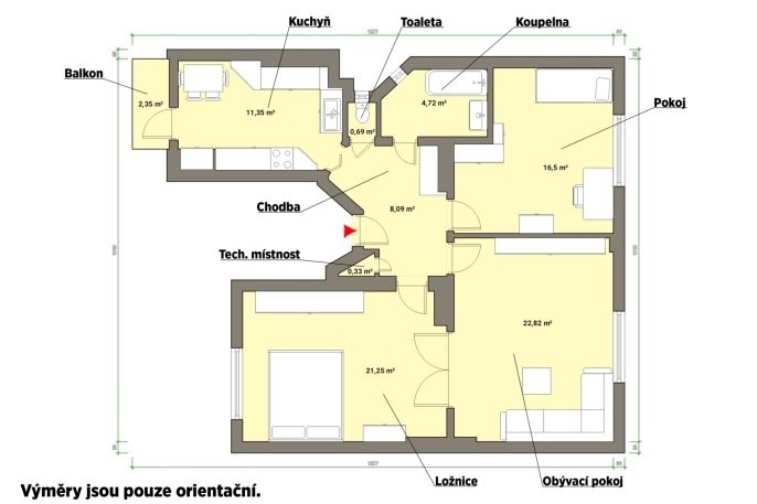 Prodej, Byt 3+1, Cheb