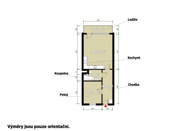Pronájem, Byt 2+kk, Dobřany